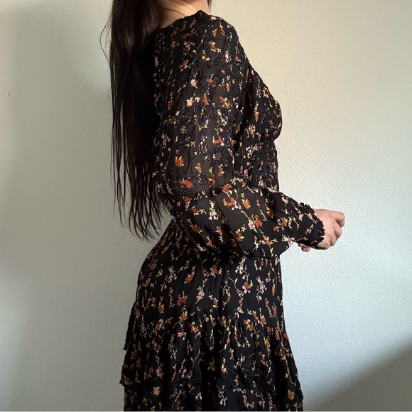 Free People Floral Black Open-Back Dress - Picture 11 of 13